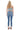 SaltTree Mica Denim high rise cropped skinny jeans in medium blue wash with raw hem seen from the back on a model