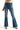 SaltTree Mica Denim high-rise flared jeans in vintage wash with vertical front seam detailing and raw hem.