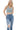 SaltTree Mica Denim Custoza high-rise skinny jeans in medium blue wash with ripped knee and distressed details.