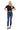 SaltTree model wearing Mica Denim high rise skinny jeans in dark indigo with an exposed button fly and raw step hem.