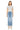 SaltTree model wearing Mica Denim super high-rise medium blue straight loose fit jeans with a cropped inseam.