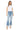 SaltTree Mica Denim high-rise straight leg jeans in medium-light wash with a folded hem and tummy tuck support.