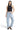 SaltTree Mica Denim super high rise light wash barrel leg jeans with curved seams and raw hem on a female model.