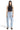 SaltTree Mica Denim super high rise light wash barrel leg jeans with curved seams and raw hem on a model