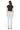 SaltTree Mica Denim light wash super high rise skinny jeans with a raw hem, viewed from the back on a model.