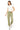 Model wearing SaltTree Mica Denim olive high-rise jogger cropped pants with drawstring waist and cuffed ankles.