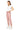 SaltTree model wearing Mica Denim pink high rise jogger cropped pants with cuffed ankles and drawstring waist