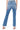 SaltTree Mica Denim Aniello super high rise straight leg jeans in medium blue wash with a raw fringe hem.