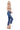 SaltTree Mica Denim Tokaji mom jeans in medium-dark wash with a raw hem, worn by a blonde model in a side profile view.