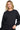 SaltTree Reflex black fleece sweatshirt with crew neckline and ribbed trims worn by a blonde model