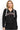 SaltTree Reflex black fleece zip-up hoodie with white drawstring and California embroidery worn by a blonde model
