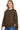SaltTree Reflex brown fleece crew neck sweatshirt with a relaxed fit worn by a smiling model