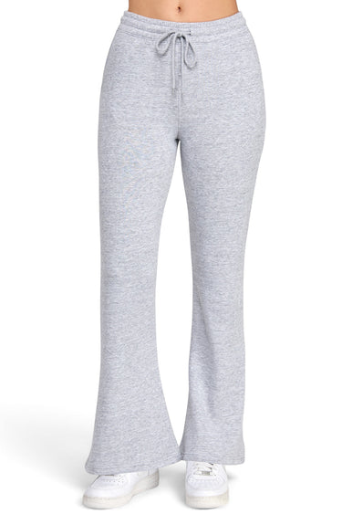 SaltTree Reflex heather grey fleece high-rise straight leg joggers with an elastic drawstring waist.