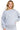 SaltTree Reflex heather grey fleece crew neck sweatshirt with a relaxed fit worn by a blonde model.