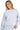 SaltTree Reflex heather grey fleece crew neck sweatshirt on a smiling model with a relaxed fit and ribbed trims.