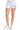 SaltTree Reflex ice grey fleece shorts with drawstring waist and blue Los Angeles California embroidery