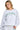 SaltTree Reflex ice grey fleece oversized sweatshirt with California Republic green embroidery on a blonde model