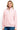Model wearing a SaltTree Reflex pink fleece half-zip pullover with a mock neck collar and relaxed fit