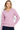 SaltTree Reflex pink stretch French terry zip-up hoodie with drawstring hood worn by a model