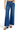 SaltTree Risen Jeans dark wash high rise wide leg denim with tummy control and frayed raw hem on a model