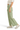 SaltTree Miou Muse high-rise wide-leg crop pants in sage green stretch twill with a raw hem, worn with white sneakers.