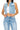 SaltTree Wax Jean medium blue cropped boxy denim vest with destroyed detailing and button front worn by a model.