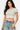 SaltTree model wearing a white Love Poem double-layered contour crew neck cropped t-shirt with blue denim jeans