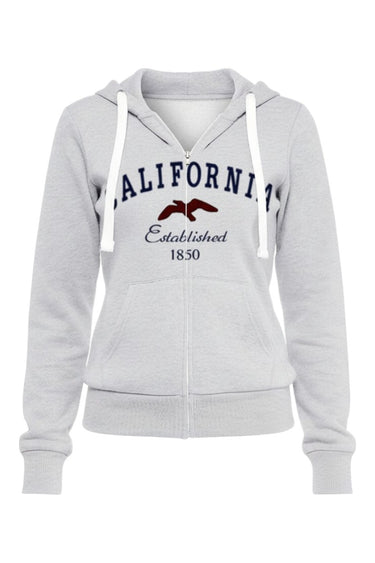 Reflex - California Embroidered Fleece Zip Up Hoodie - JK330-SaltTree