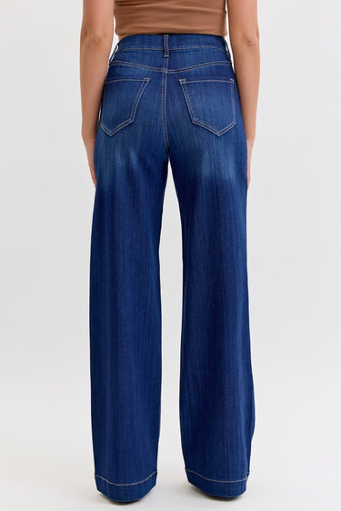 Cello Jeans - High Rise Pull-On Wide Leg (32" Inseam) - AB99338-SaltTree