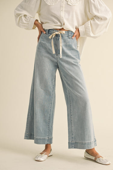 MIOU MUSE - High Rise Lightweight Wide Leg Denim Pants - P4880