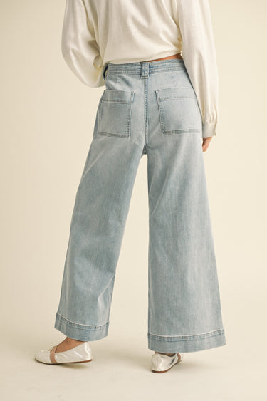 MIOU MUSE - High Rise Lightweight Wide Leg Denim Pants - P4880