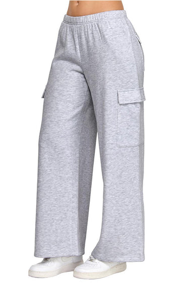 Reflex - Basic Fleece Wide Leg Cargo Sweatpants - PA2000 - Heather Grey