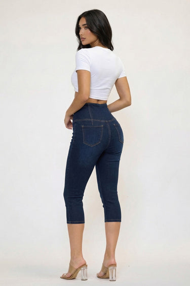 Vibrant M.i.U - V-Cut Waist Capri Shorts (18" Inseam) - EP5183-B