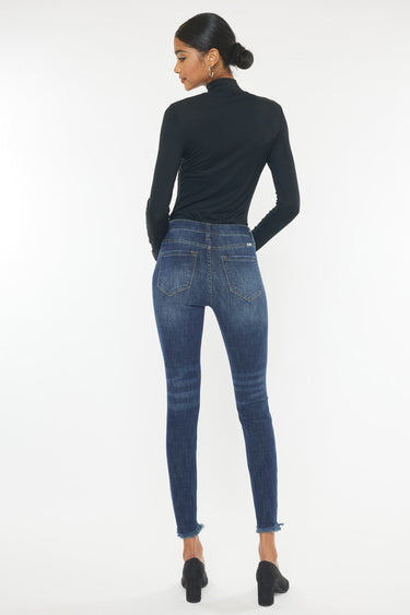 Kancan - Women's Mid Rise Distressed Ankle Skinny Jeans - kc7274st-SaltTree