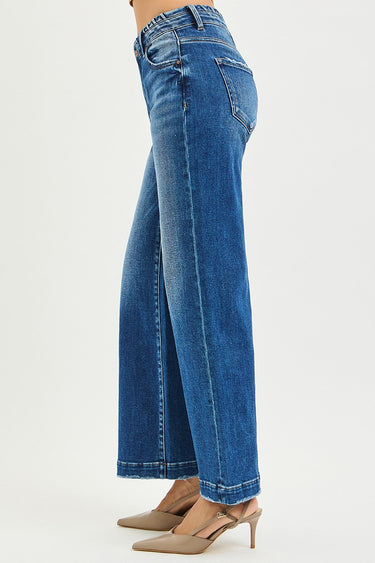 Risen - High Rise Waistband Seam Wide Jeans (29" Inseam) - PWA21628