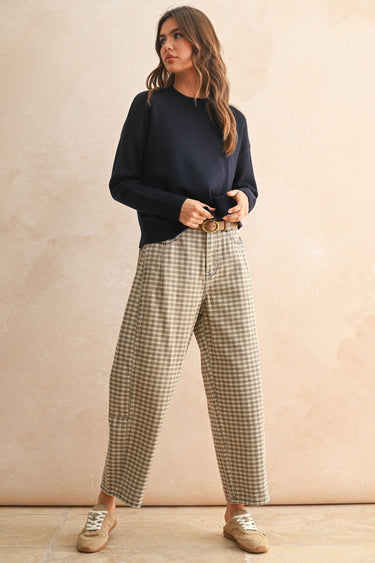 Miou Muse - Cloud White Curved Leg Barrel Jeans (26" Inseam) - P3820-SaltTree