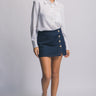 Love Tree - Asymmetrical Wrap Denim Skort - 60154KL-SaltTree