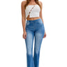 Cello Jeans - Women's Medium Wash Flared Jegging - High Stretch Pull-On Denim (33" Inseam) - AB35324-SaltTree