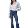 Cello Jeans - Women's Medium Wash Flared Jegging - High Stretch Pull-On Denim (33" Inseam) - AB35324-SaltTree