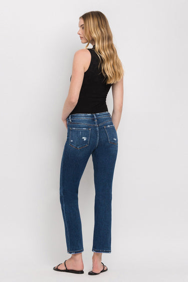 Flying Monkey - Mid Rise Ankle Slim Straight Jeans With Subtle Distressing (28" Inseam) - F4999-SaltTree