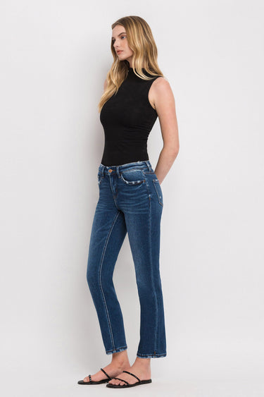 Flying Monkey - Mid Rise Ankle Slim Straight Jeans With Subtle Distressing (28" Inseam) - F4999-SaltTree