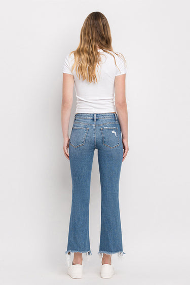 Flying Monkey - Quince Mid Rise Distressed Hem Ankle Bootcut Jeans (28" Inseam) - F5011-SaltTree