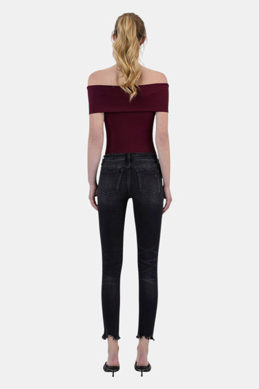 Flying Monkey - Mid Rise Cropped Skinny Jeans with Destroyed Frayed Hem (27" Inseam) - F5294-SaltTree