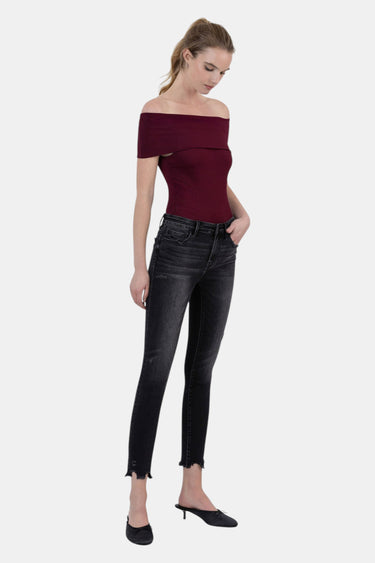 Flying Monkey - Mid Rise Cropped Skinny Jeans with Destroyed Frayed Hem (27" Inseam) - F5294-SaltTree