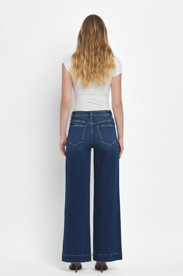 Flying Monkey - High Rise Wide Leg Trouser Jeans (32" Long Inseam) - F5764D-SaltTree