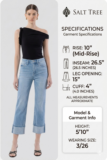 Flying Monkey - Cuffed Crop Slim Straight Jeans (26.5" Inseam) - F6109