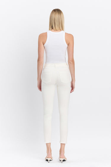 Flying Monkey - Exhilaration - High Rise Button Up Distressed Skinny Jeans (27" Ankle Length) - F4760-SaltTree