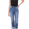 Flying Monkey - Flying Monkey High Rise Cropped Straight Leg Jeans with Frayed Cuffed Hem (26.5" Inseam) - F5145-SaltTree