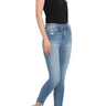 Flying Monkey - High Rise Ankle Skinny Jeans with Distressed Step Hem (28" Inseam) - F4750-SaltTree