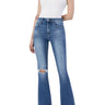 Flying Monkey - High Rise Distressed Bootcut Jeans with Knee Rip Detail (32" Full Length) - F4847N-SaltTree
